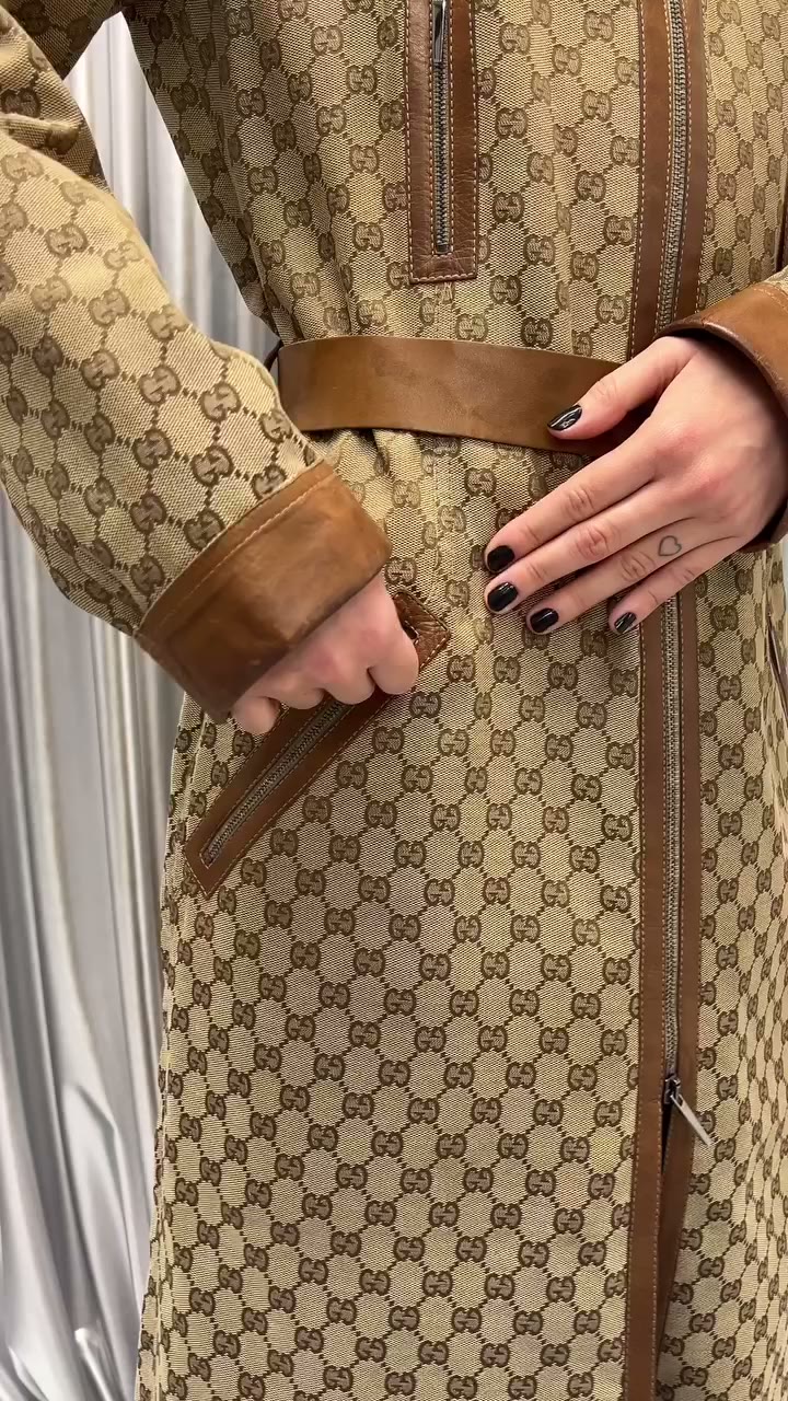 Gucci by Tom Ford F/W2000 monogram coat and skirt, available at our showroom &…
