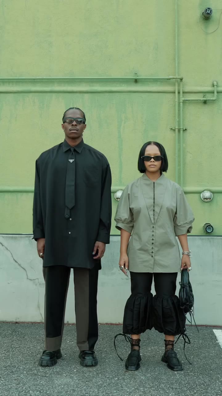 Your local cool kids take Seoul. 🇰🇷 [Black & Green Look] His– Top /…
