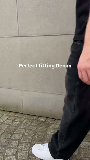our wide leg denim - midnight black model is wearing M/180cm #streetwear…