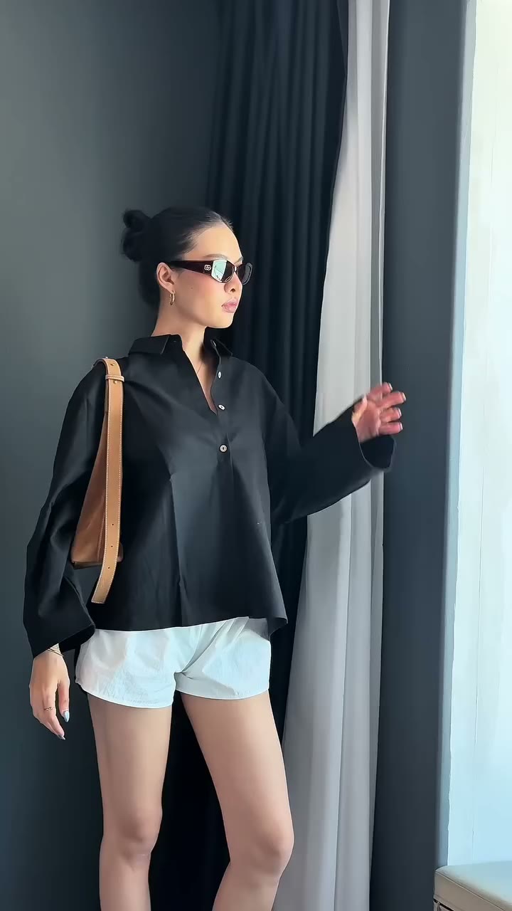 Black Shirt Energy.✨🖤 ✨ เสื้อผ้าลินิน คอตตอน ใส่สบาย ใส่แล้วดูแพง ราคาน่ารัก…