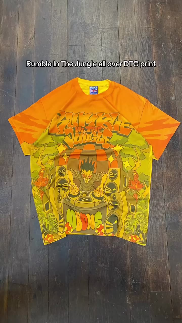 Our rave influenced all over print tees will be dropping soon 🔊 Printed in…