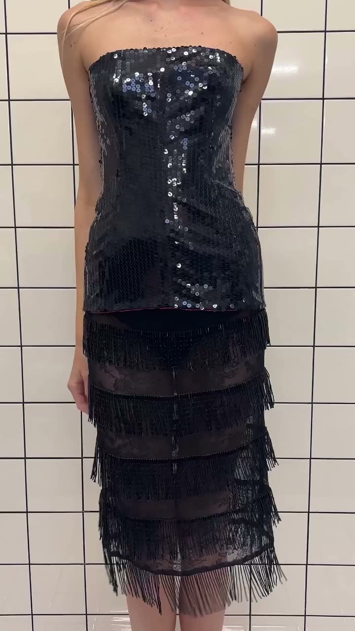 Alexander McQueen F/W1998 sequin corset and Dolce Gabbana S/S2001 beaded…