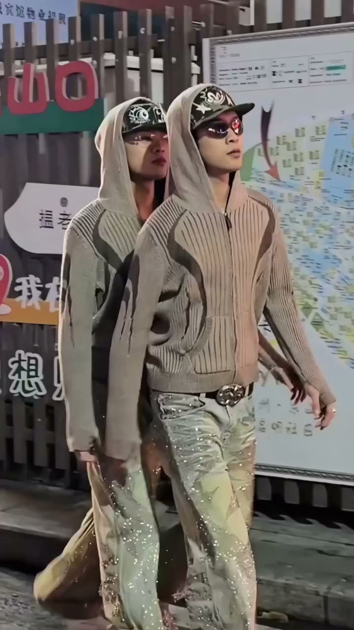 🚶‍➡️🚶🏼‍♂️‍➡️”2M+” crystal jeans trend “Baki walks” in GUANGZHOU.DONGSHANKOU…
