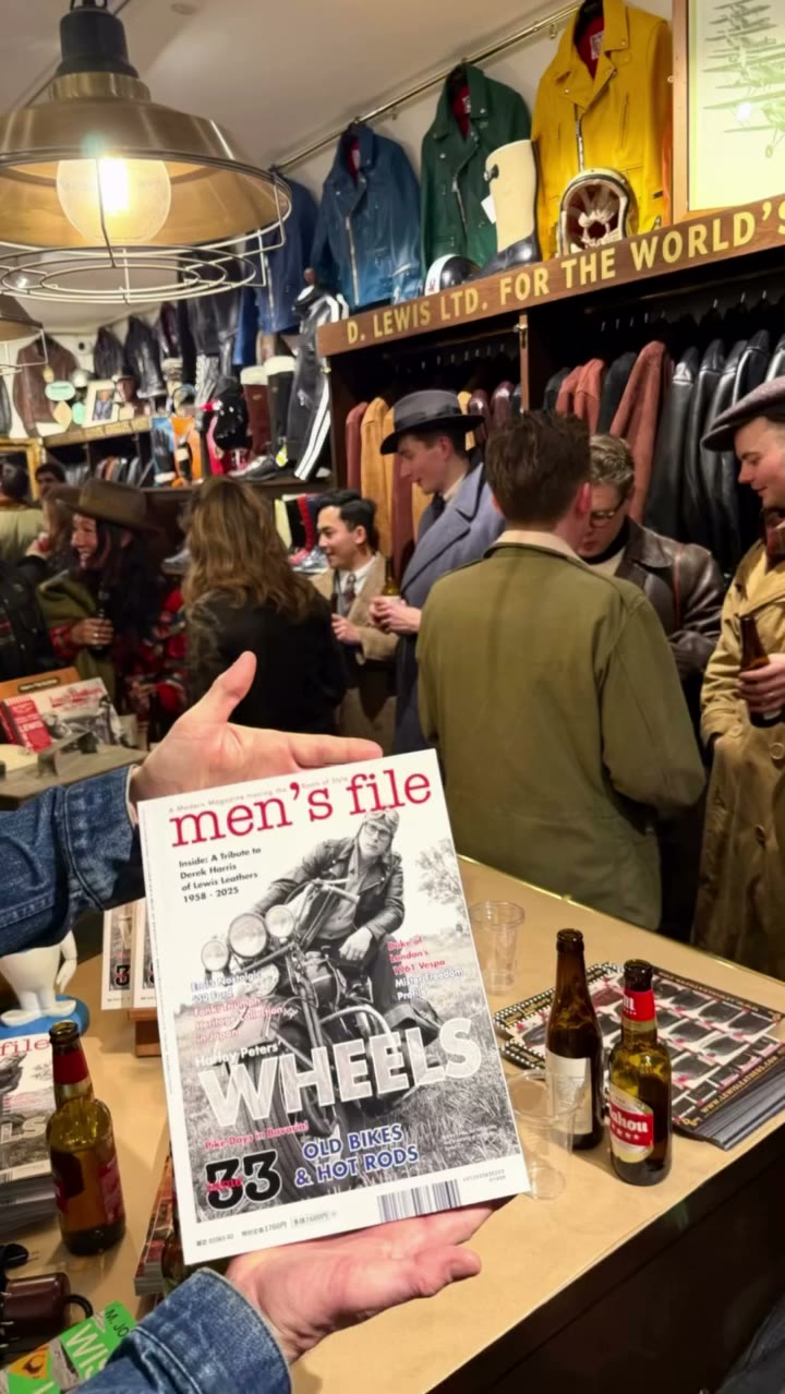 Lewis Leathers Men’s File magazine 33 launch party 22 Jan 2026 with love to…