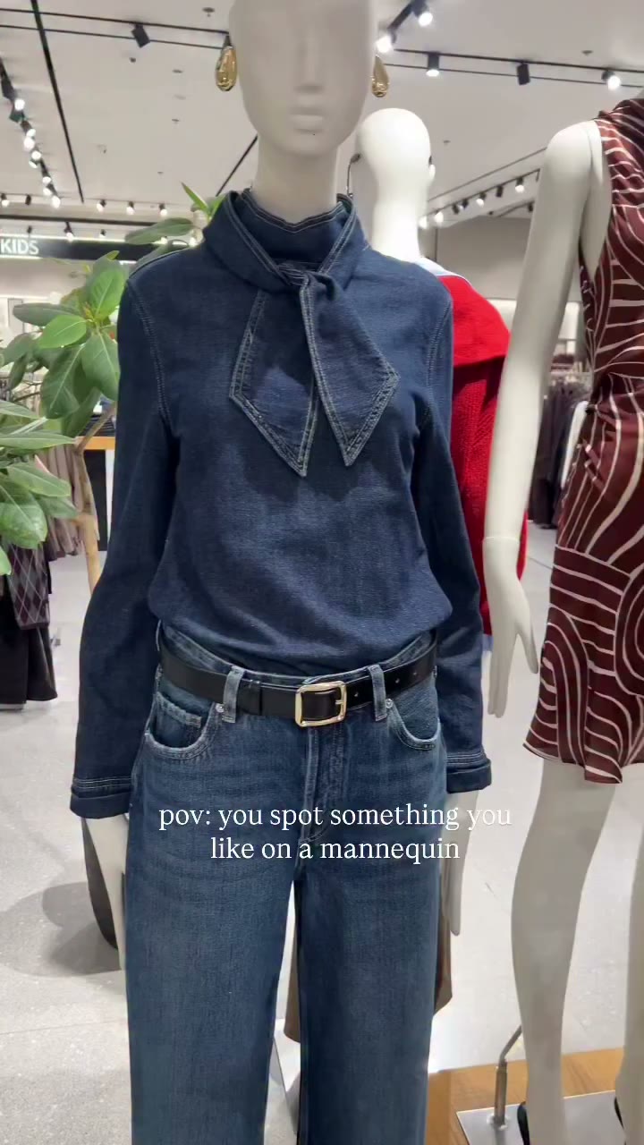 When you find something cute on a mannequin and you have to put it on 👖 Denim…