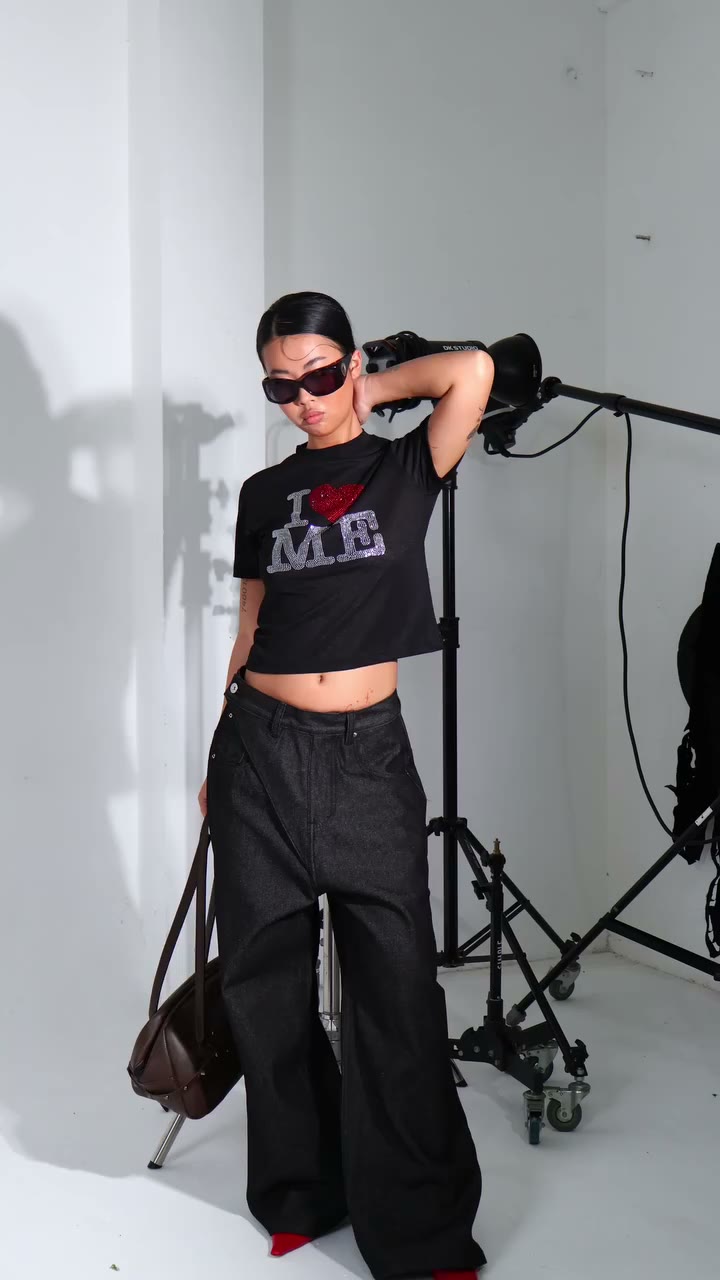 CANT GO WRONG WITH THIS SET BLUR WIDE LEG RAW DENIM VER 2 BLUR I LOVE ME WMNS…