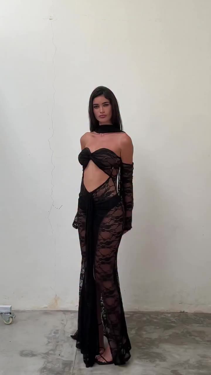 fittings for the black lace dress. Online now.