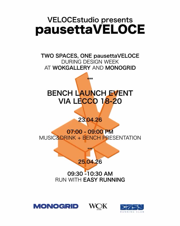 During Milan Design Week (April 20–26), VELOCEstudio presents “PausettaVELOCE”…