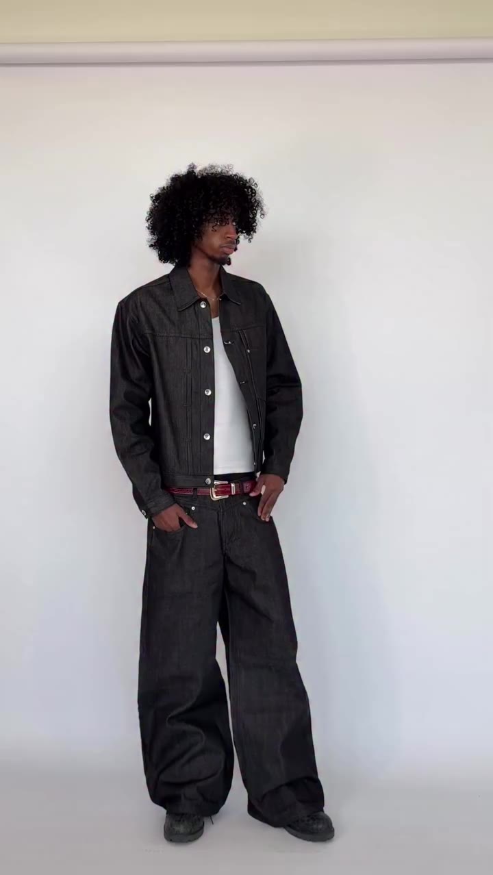 15 OZ RAW CHARCOAL SELVEDGE DENIM RESTOCK. LIMITED PREMADE. READY TO SHIP…