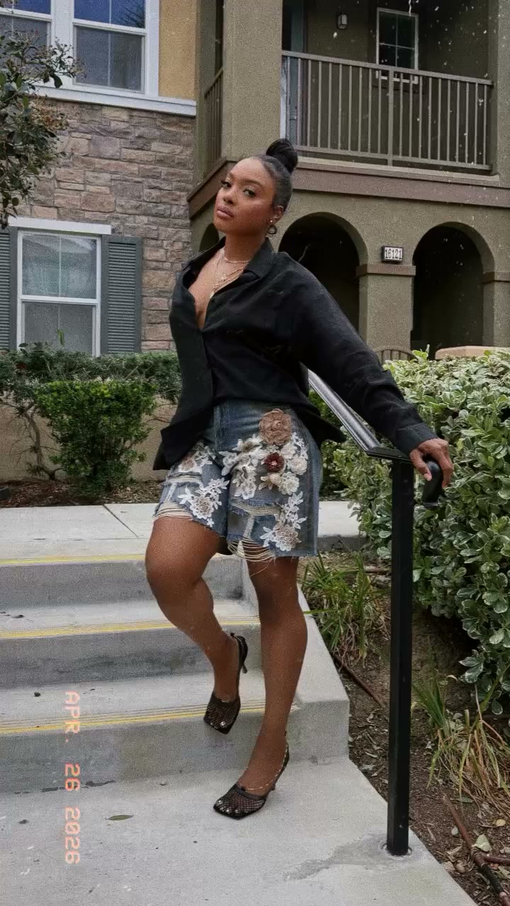 Casual on the surface. Art up close. The shorts are the star here. Distressed…