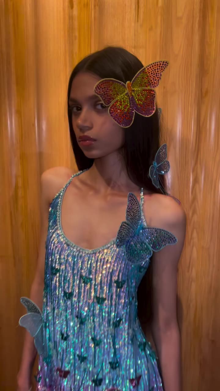 Our Aurora dress, made slowly, made to shimmer ✨🦋💖🦋💖🦋