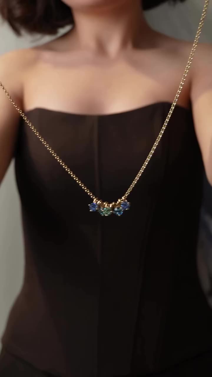 @dyrbergkern.kg Sapphire and aquamarine tones set in warm gold