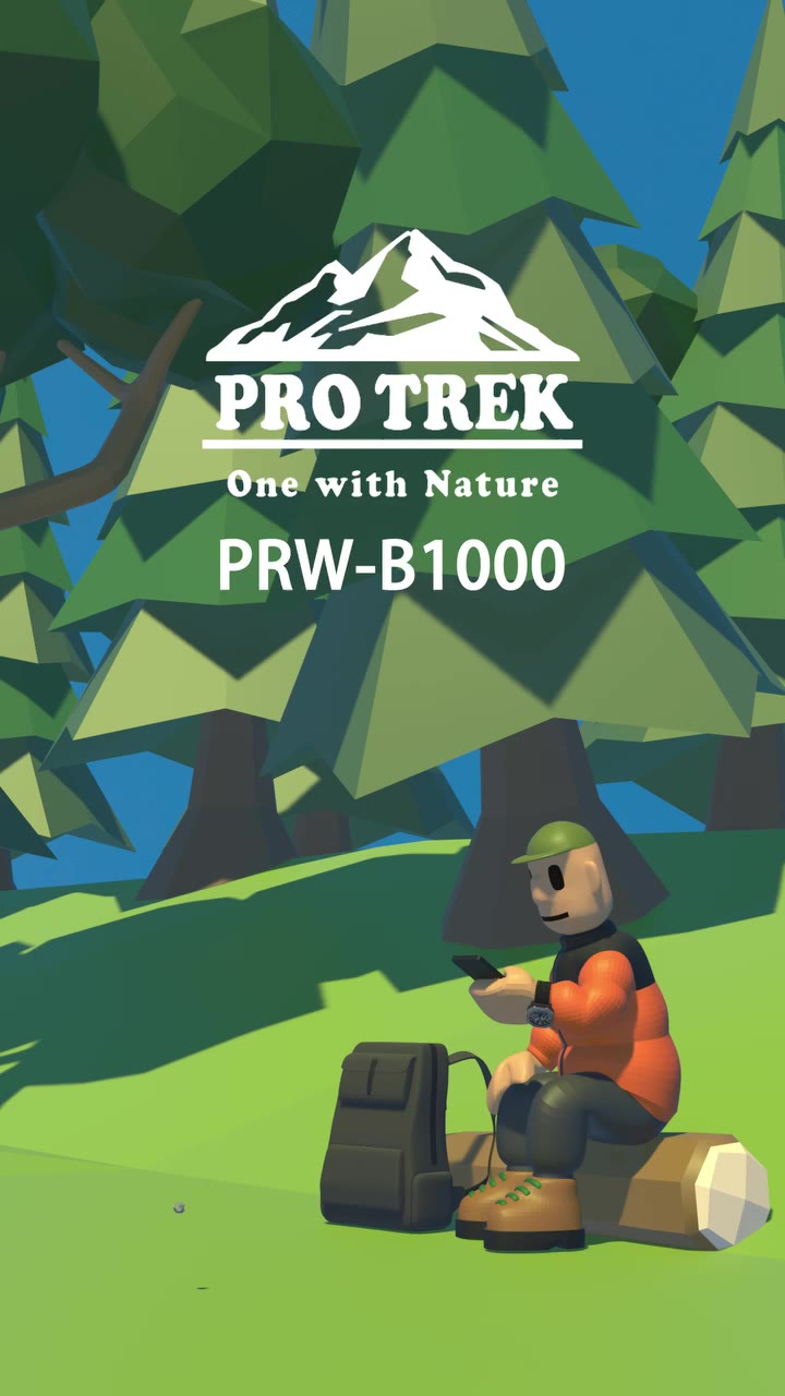 One with Nature PRW-B1000 Bluetooth®でスマートフォンと連携が可能。時計の設定だけでなく高度の自動補正や目的地の方角を確認で…
