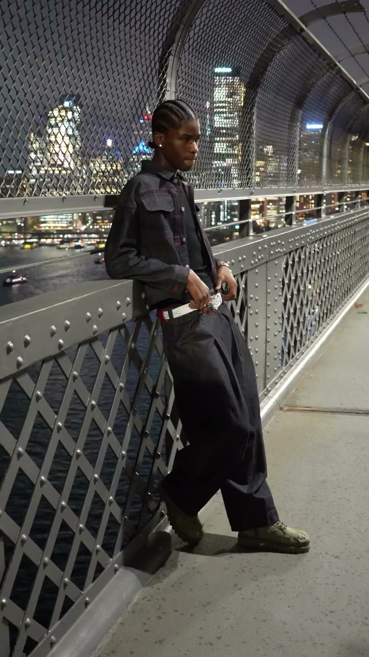 Emmanuel styles our new Shibuya Raw Denim Set in the Carbon Colourway…