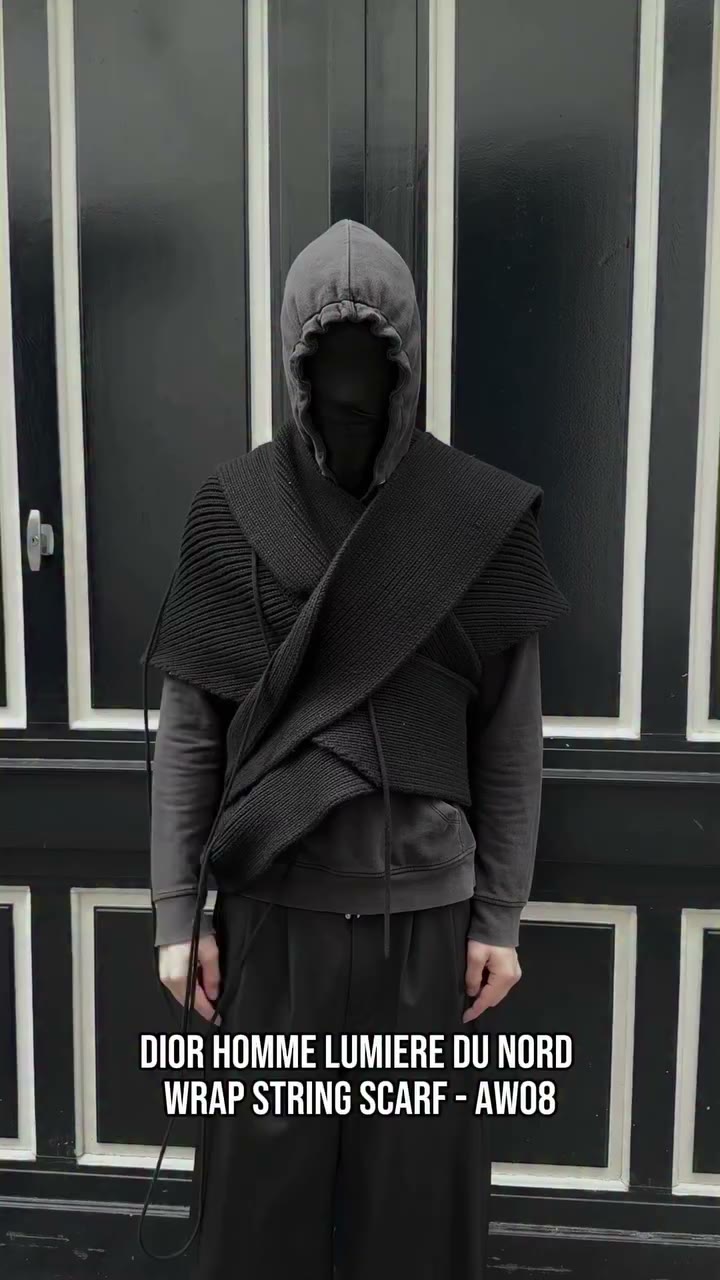 Dior Homme Lumiere Du Nord Wrap String Cashmere Scarf - AW08 Scarf piece from…