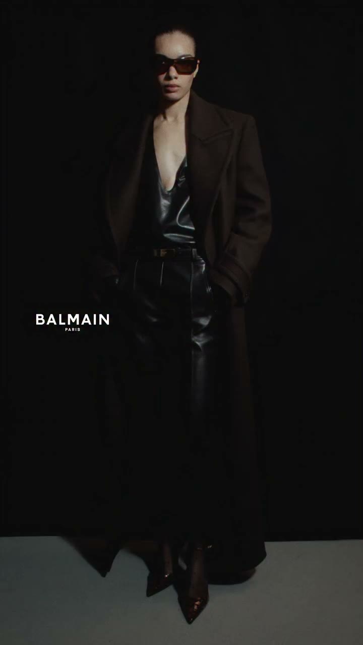 Tailored wool, sculpted leather. Coat and ensemble, Women’s Fall–Winter 2026…
