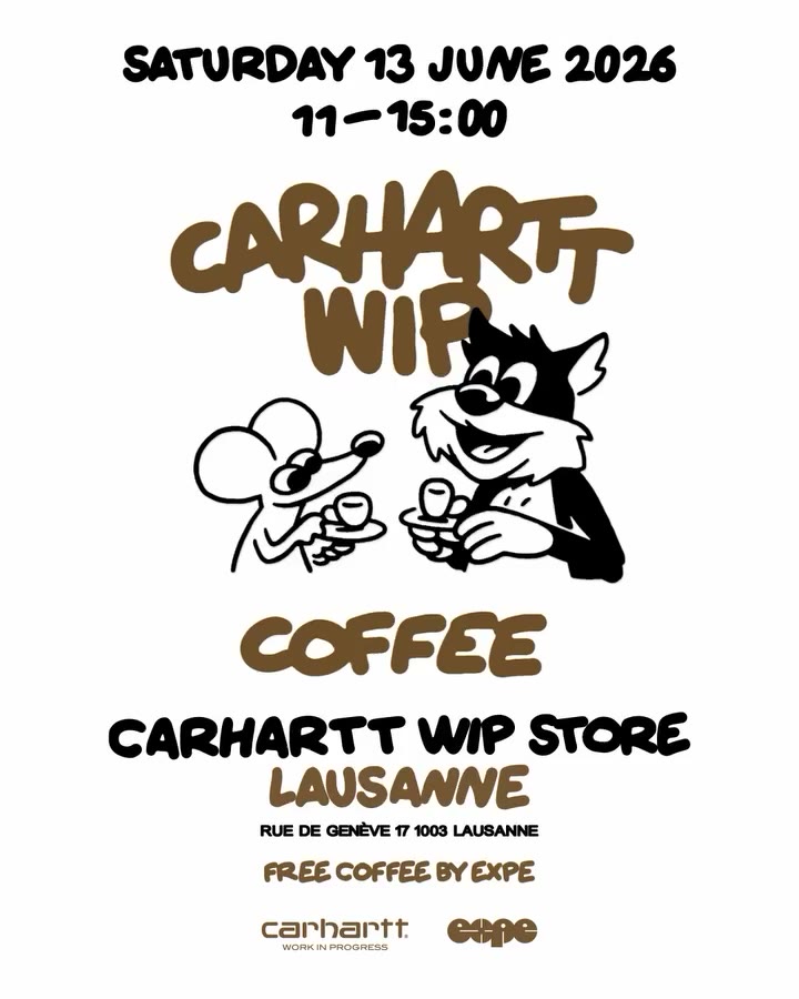 Join us for free coffee at Carhartt WIP Store Lausanne, Saturday, 13 June from…