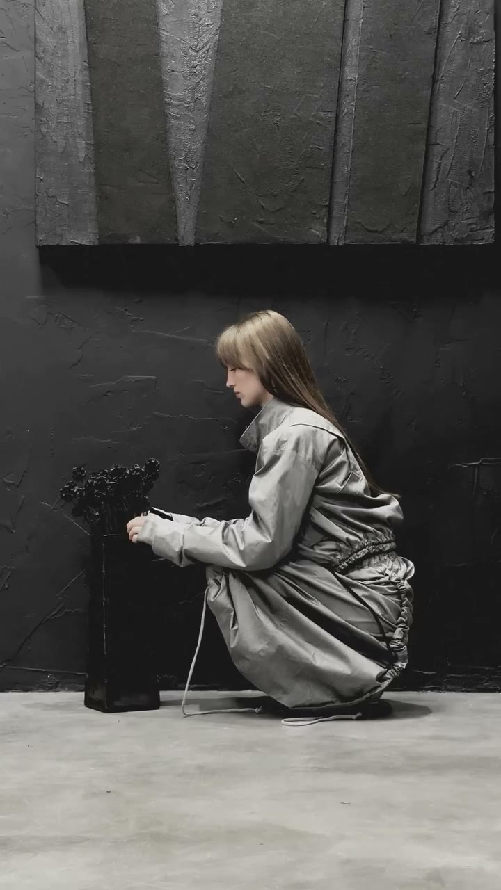 Silvery grey looks inside the flagship store - Stellar Tech Crop Jacket paired…