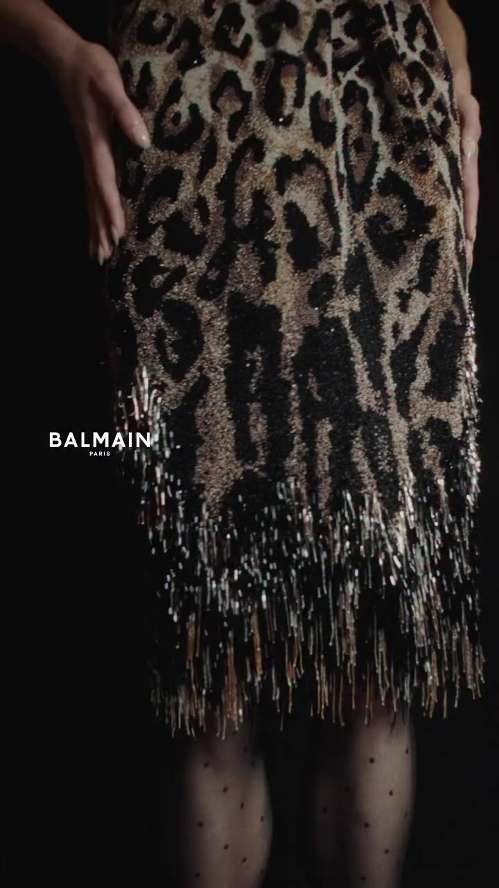4,400 hours. Hand-embroidered leopard fur dress, Women’s Fall-Winter 2026 by…
