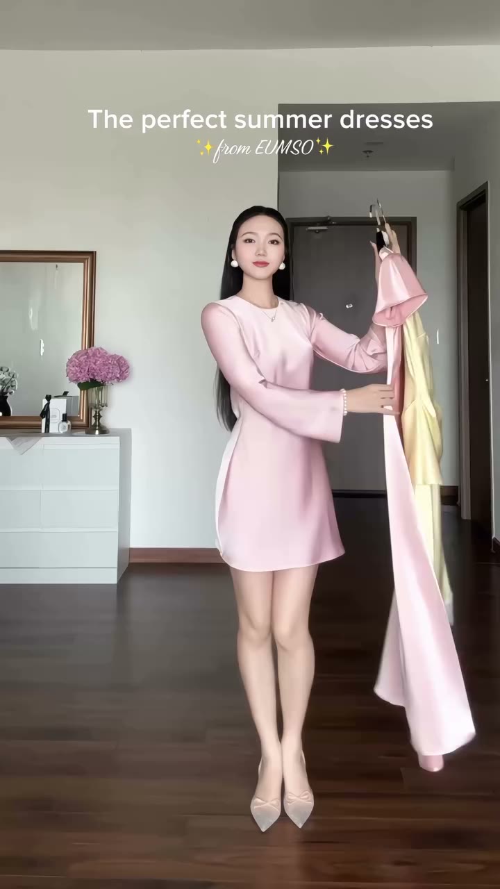 Try on những chiếc đầm lụa xinh nhất trong tủ đồ 💕 #eumso #lavieensoie…