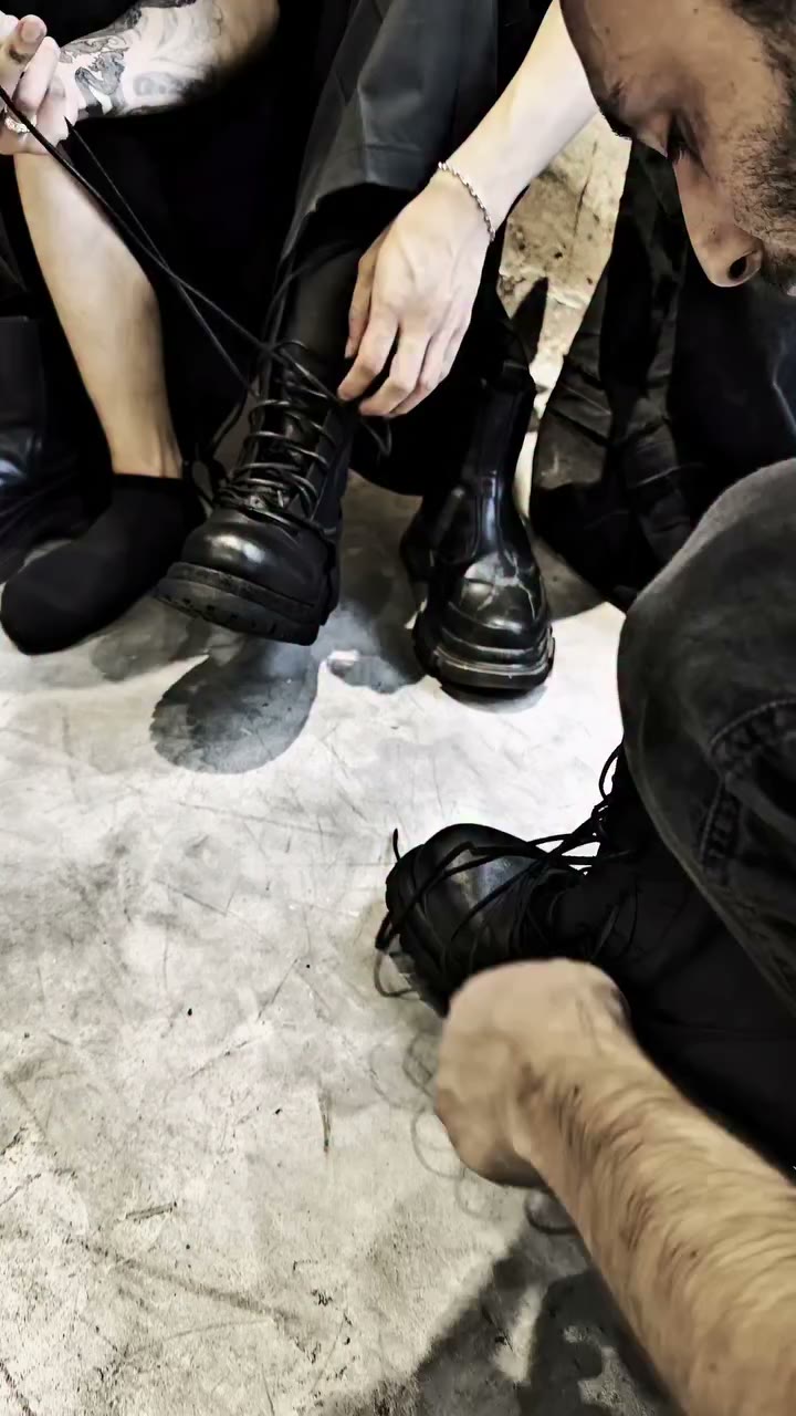 A client came by the store to pick up his Fracture Combat Boots