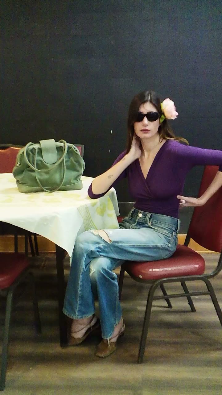 Romy 3/4 sleeve top aubergine in nyc
