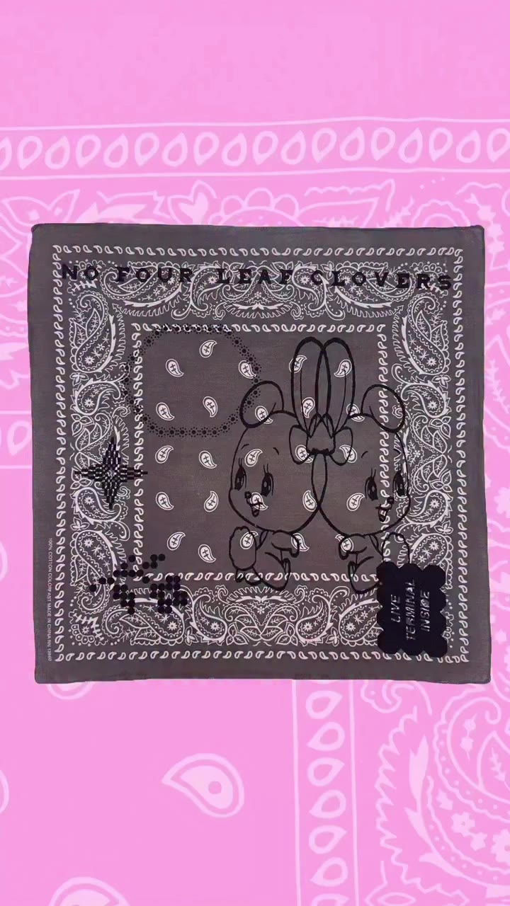 Printed bandanas for ‘No Four Leaf Clovers’ which is in its final week…
