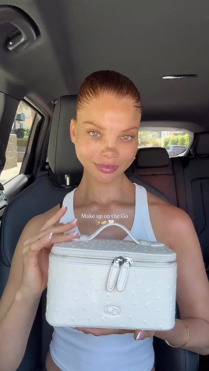 All my favs on the go 🧈 @eadem.co cashmere peel essence @rhode highlight milk…