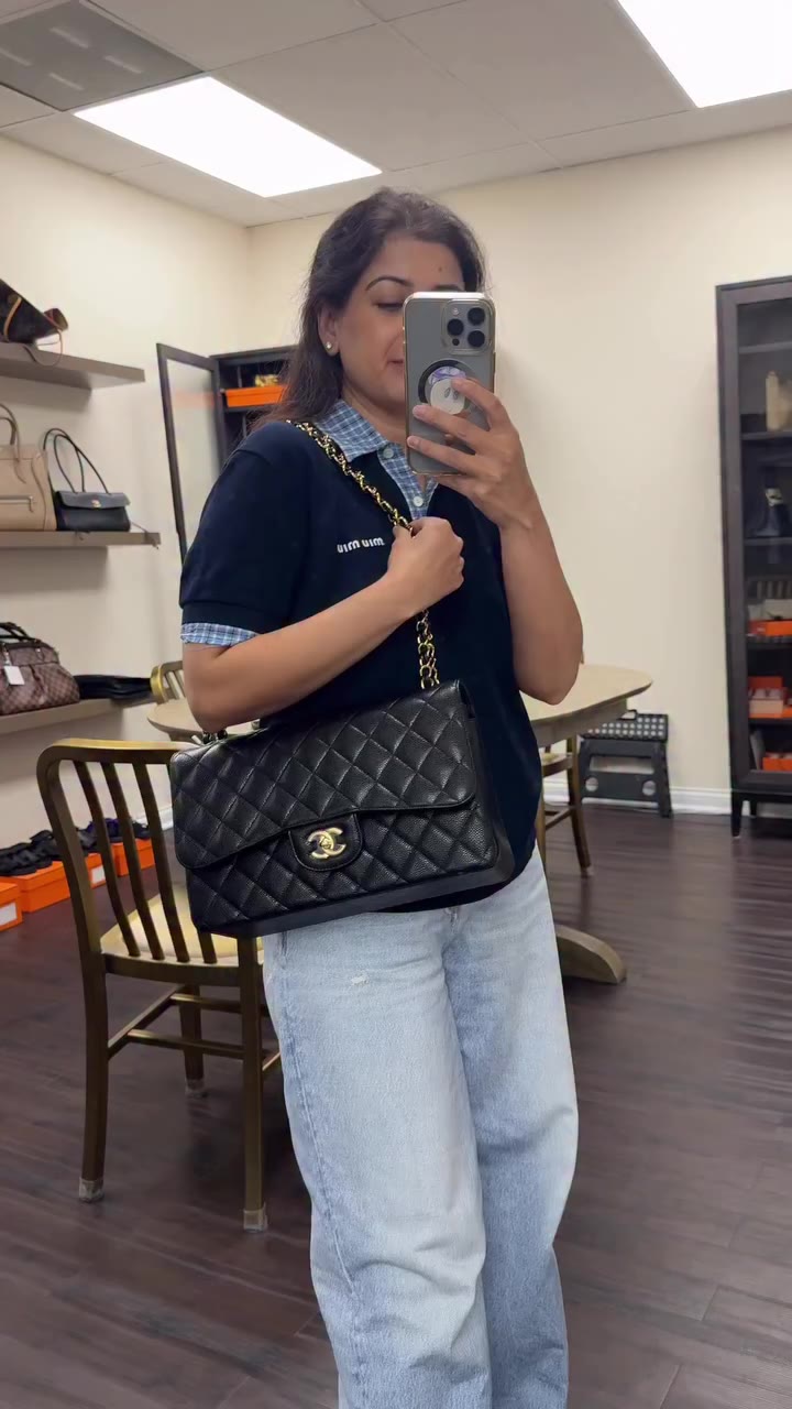 Chanel cf jumbo black in caviar leather with ghw! Bnib full set $11,500 USD