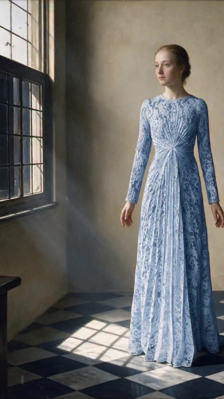 • The Saturn Dress • This portrait looks to Johannes Vermeer. A quiet, calm…