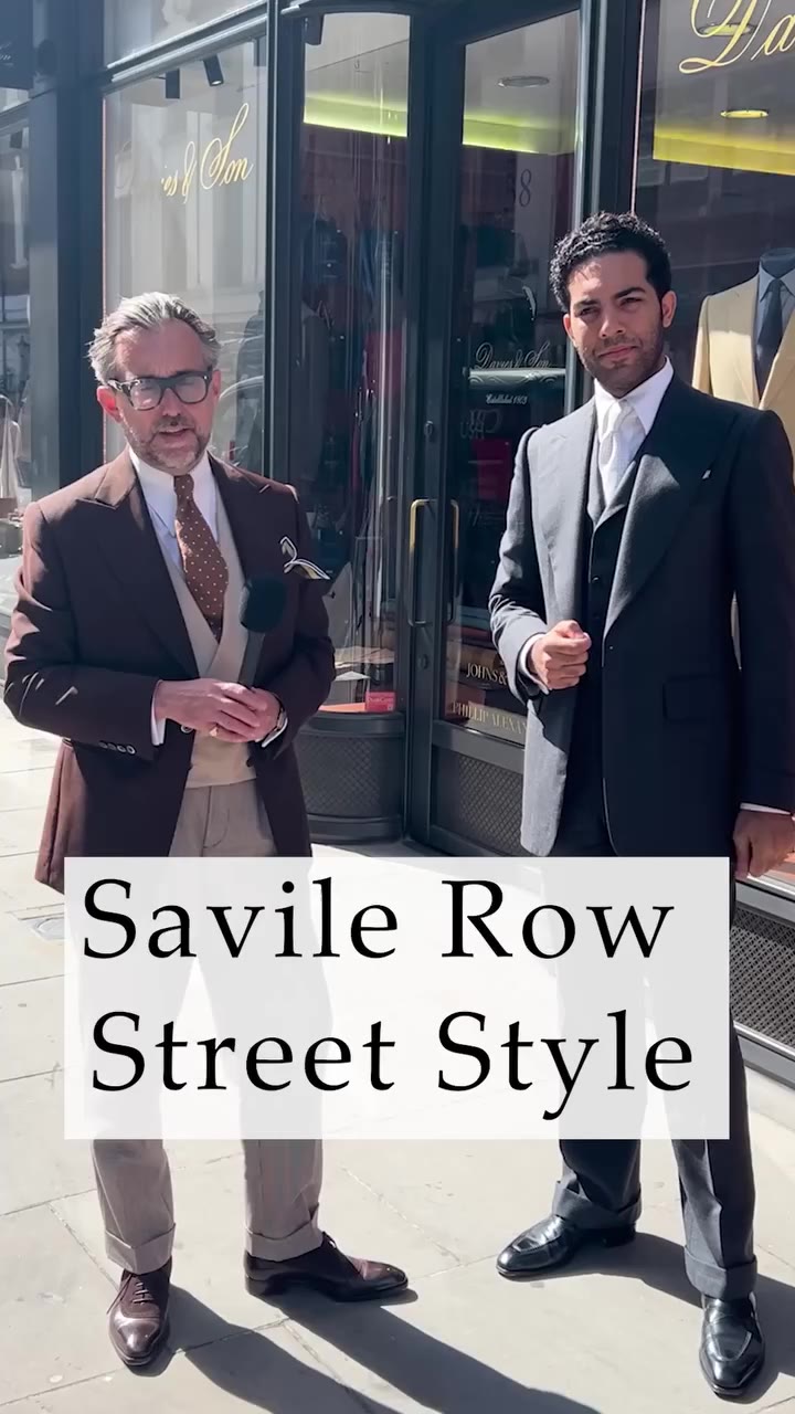Savile Row, where dressing down means leaving the laces at home.⁠ ⁠ We caught…
