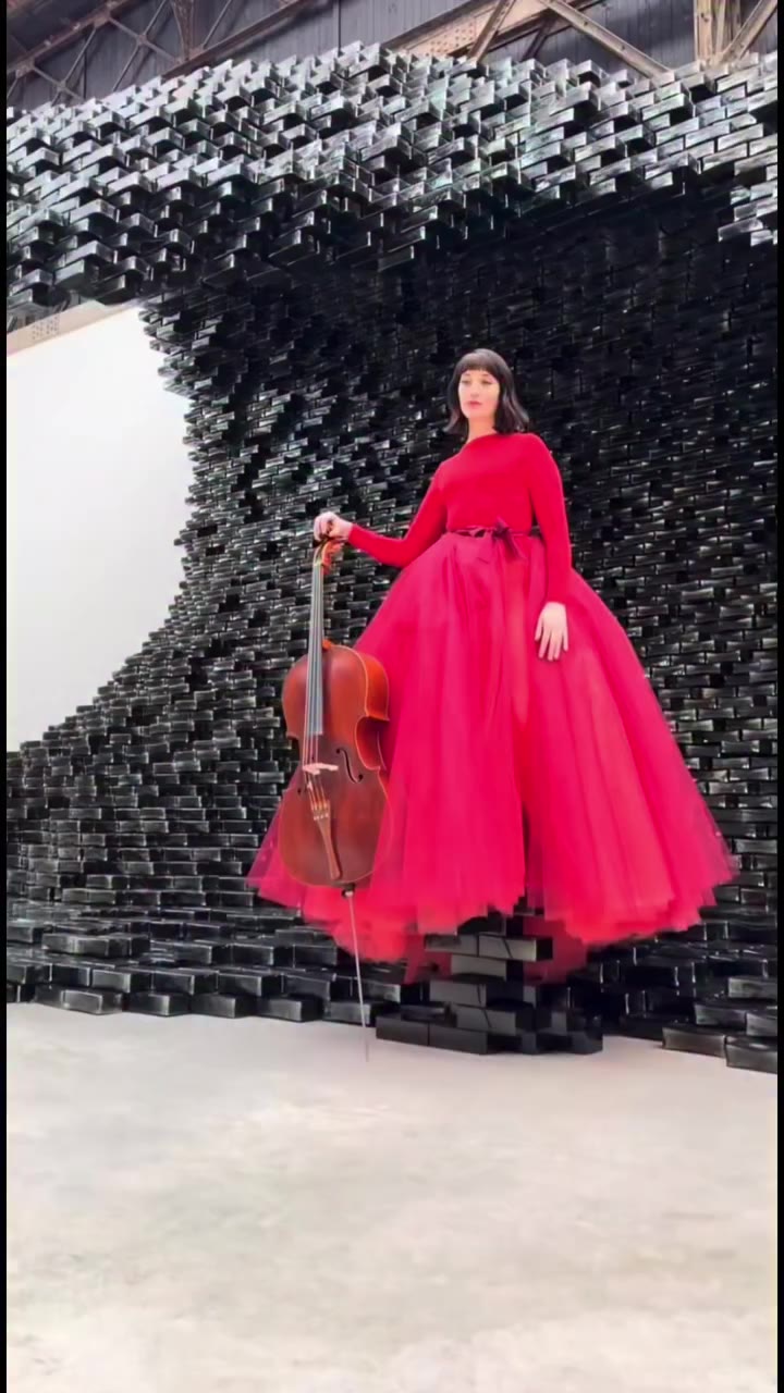 Glass dream @camillethomascellist in a red @alexismabille #hautecouturedress…