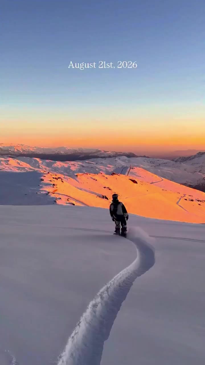 Sunset cruise home after an insane day in Valle Nevado, Chile 🇨🇱