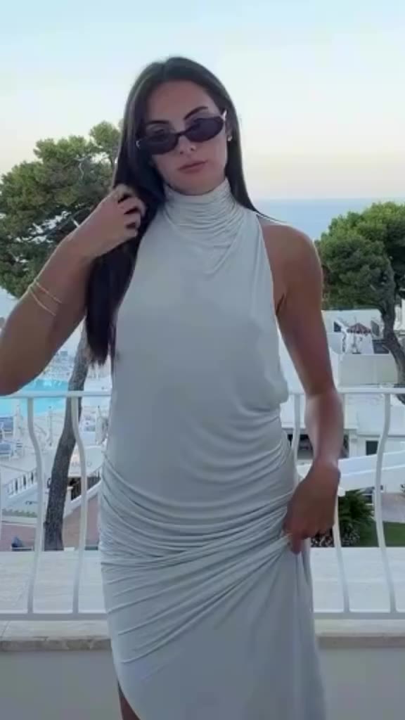 @paige_desorbo in Lunaris Crystal Gown Dress Grey #Epuzer #EpuzerStars…