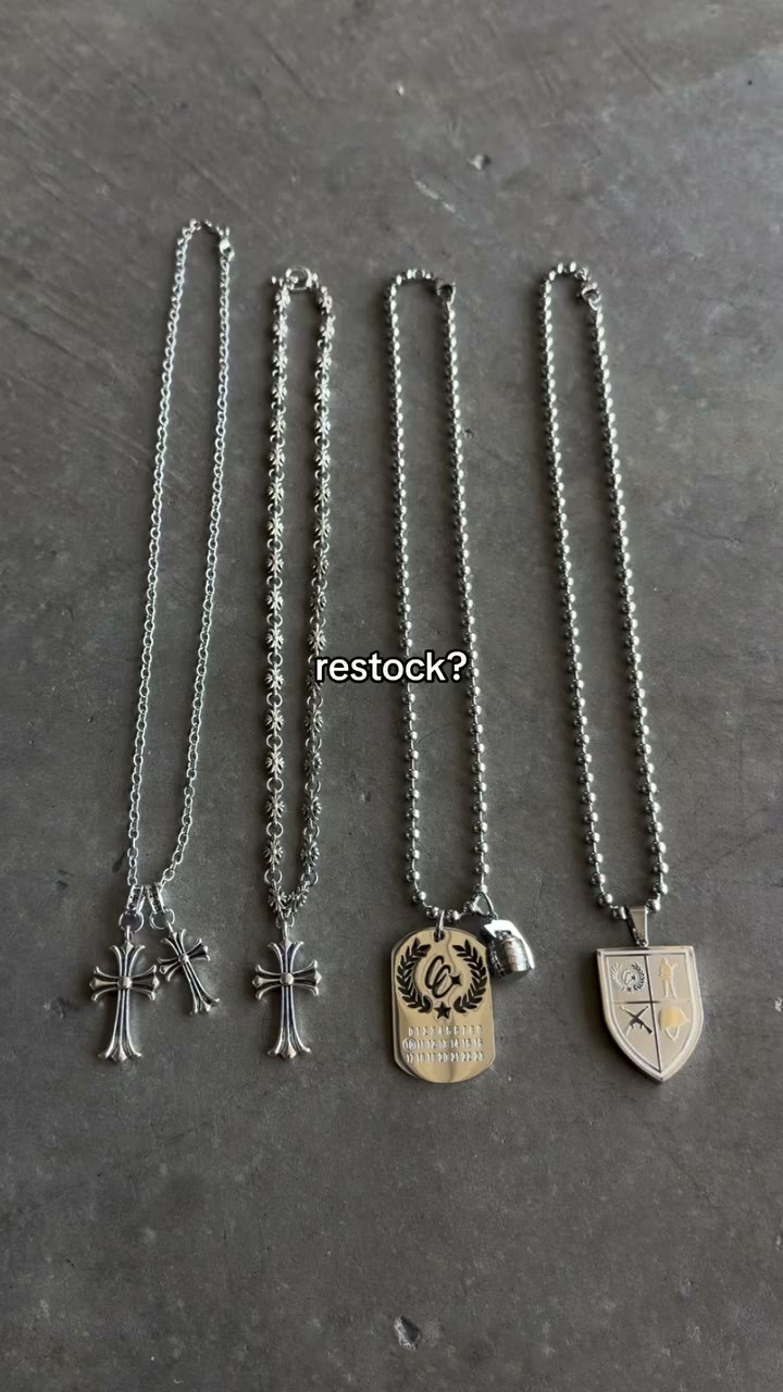 premade stock sold out #chromecrosses #shieldchain #dogtagchain #foryou #fyp
