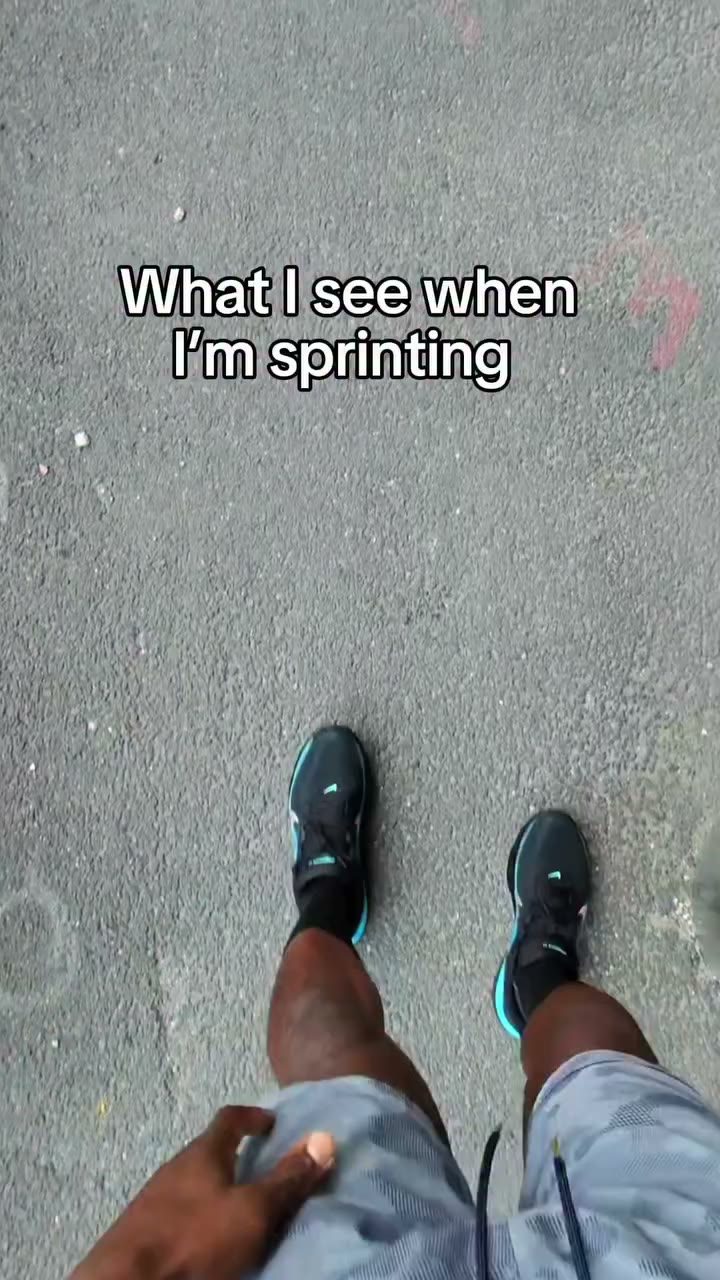 What I see when I’m sprinting. Had a blast racing everyone at the @nike event…