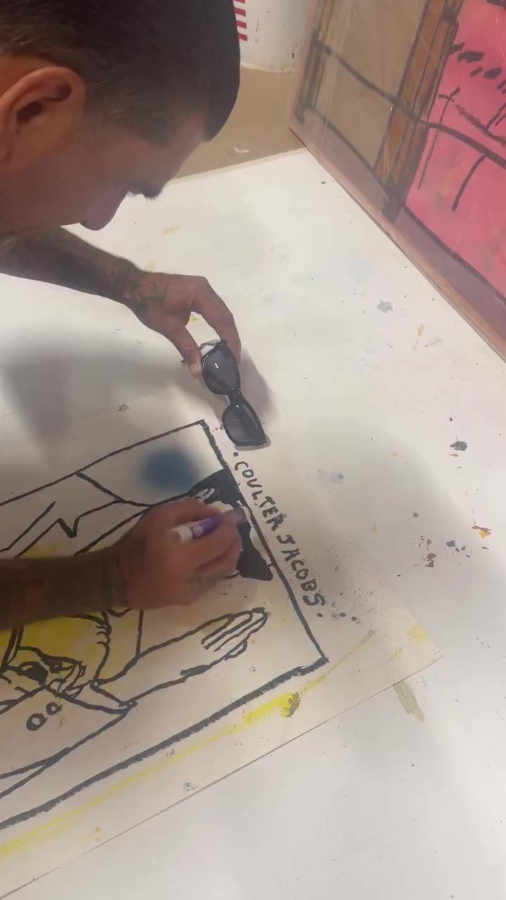Stopped by @coulterjacobs studio today and received a new painting for the…