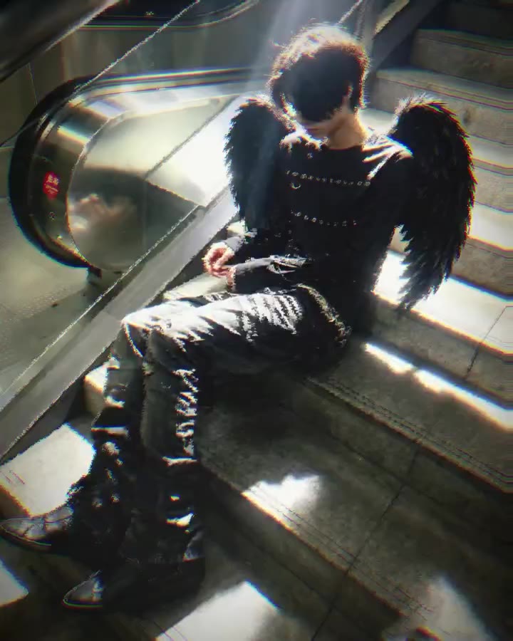heaven sent him.🌫️ hell made him stay.⚔️ #psylos1 #anglecore #avantgarde
