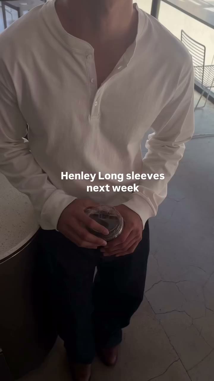 Henley Long Sleeves Tees dropping next week Will be available in black & white…