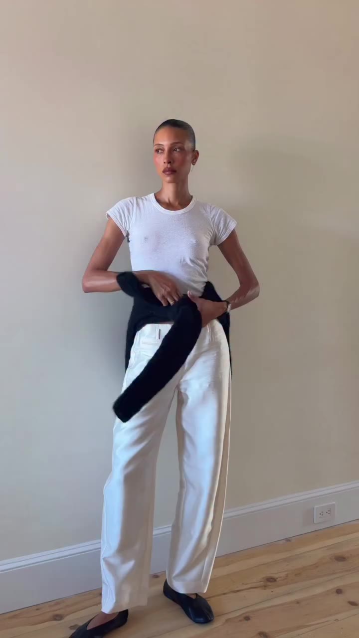 Sweater is for the air conditioning. Playing with white and off white pairing…