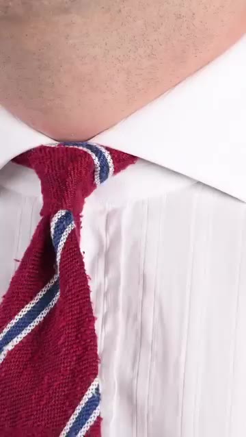 The Oriental knot starts with the tie seam-side up, which is backwards from…