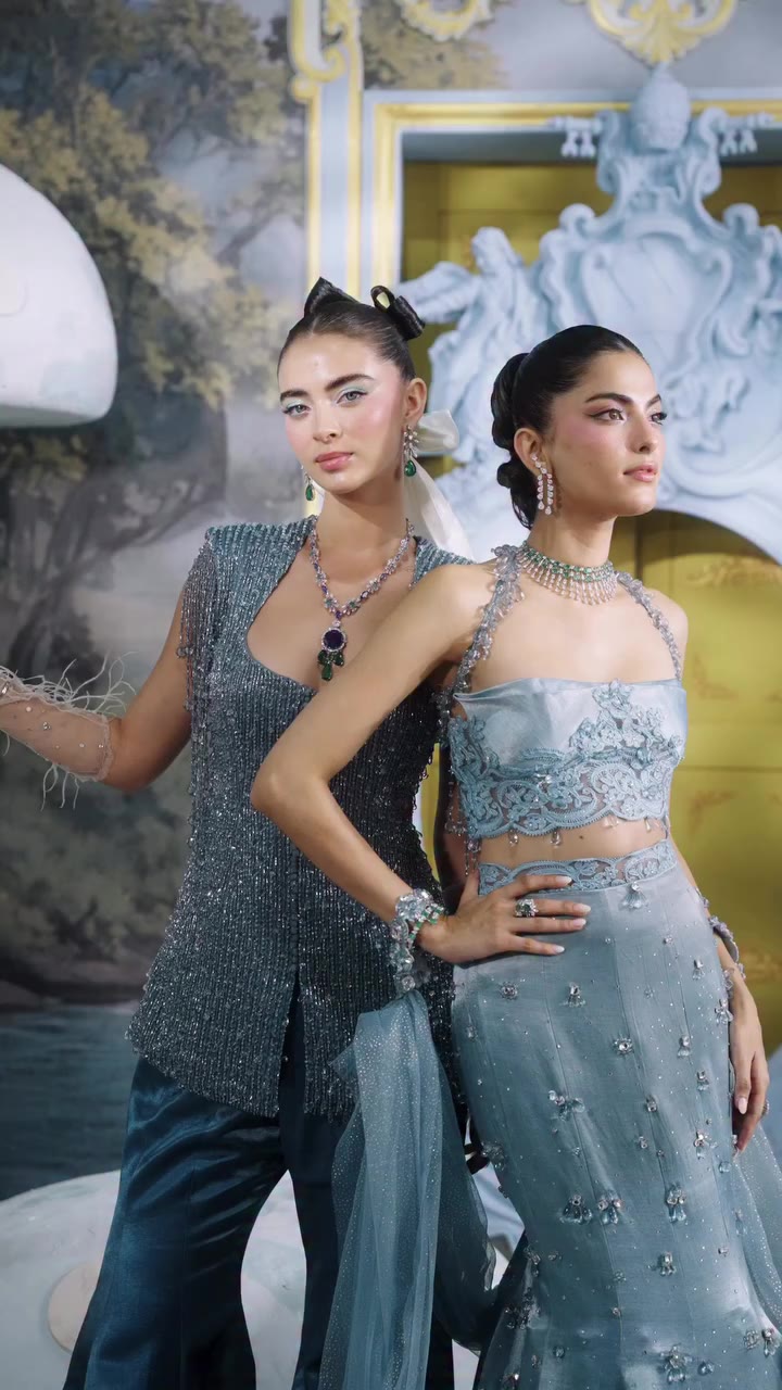 A world of blue, spun from shimmer and fantasy, sculpted silhouettes, fluid…