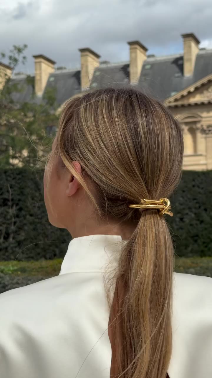Our Signature Knot Crafted from sustainable ecobrass and finished in 14k gold…