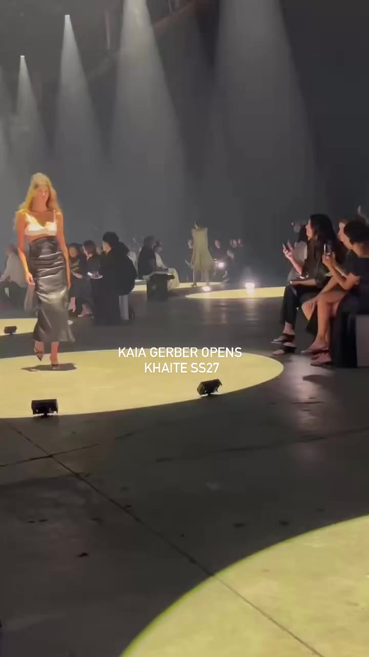 Opening look 🖤 @kaiagerber for @khaite Spring/Summer 2027 by @cateholstein