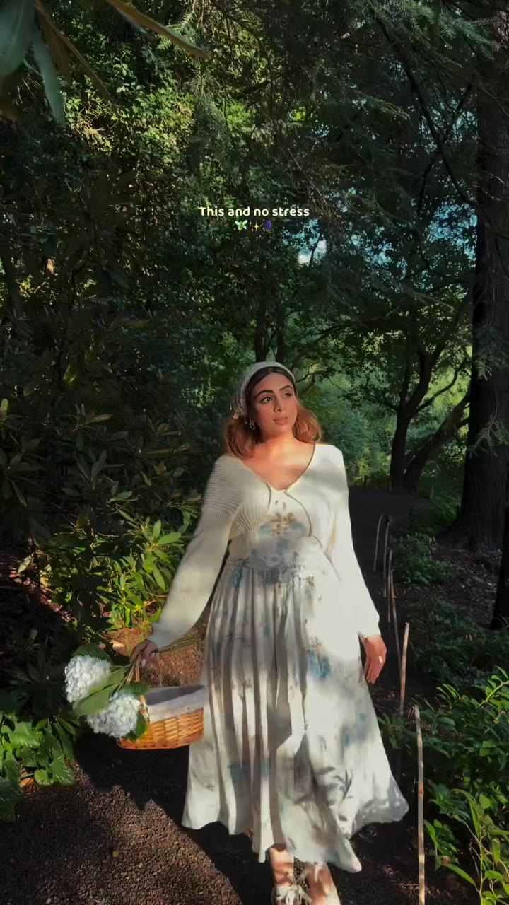 This floral dress fits nicely for nature scenes.🌿 Layer with a shrug for…