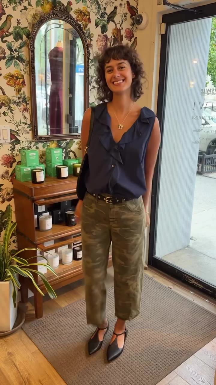 Pairing a little camo with navy for this week’s Sunday Styling Session. Love…