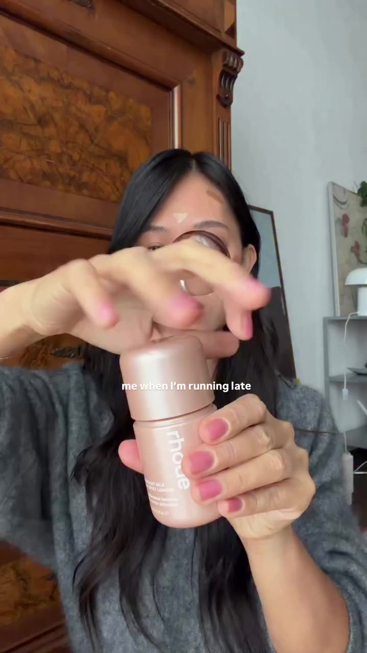 @rhode highlight milk in 02, blush in tanline, bronzer in sip…