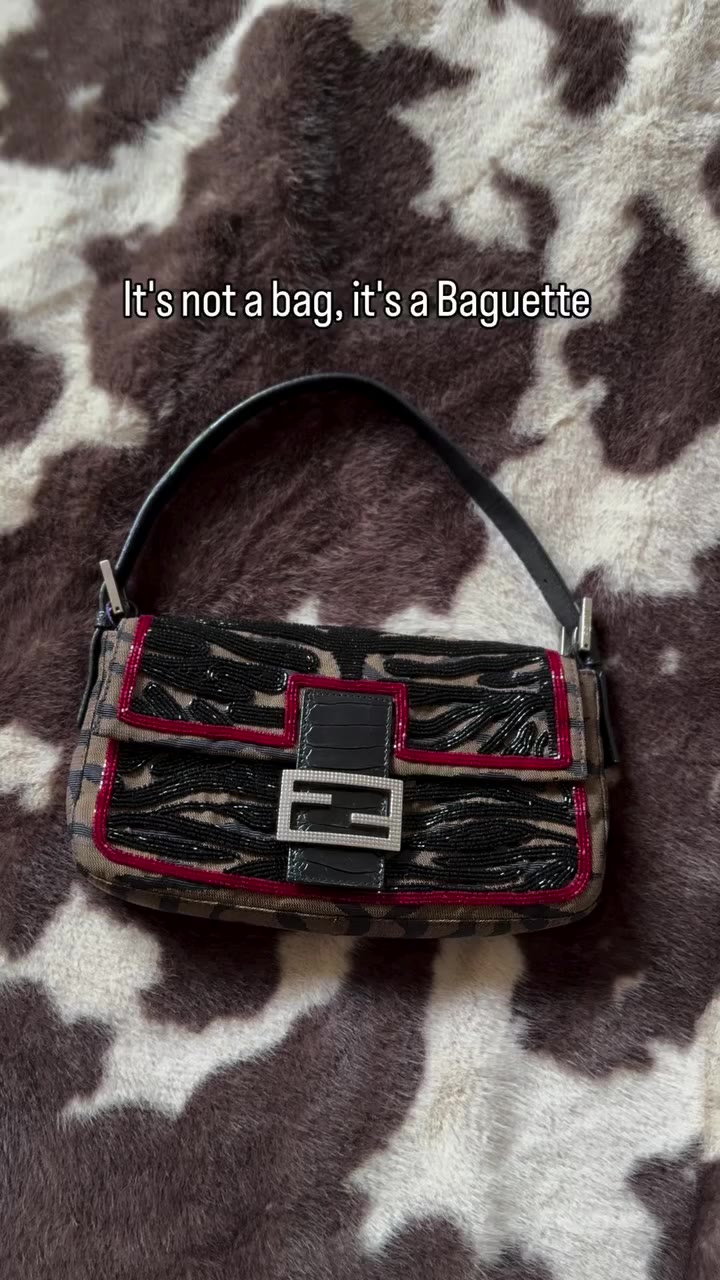 It’s not a bag, it’s a Baguette 🥖 Tiger Print Beaded Baguette featuring tiger…