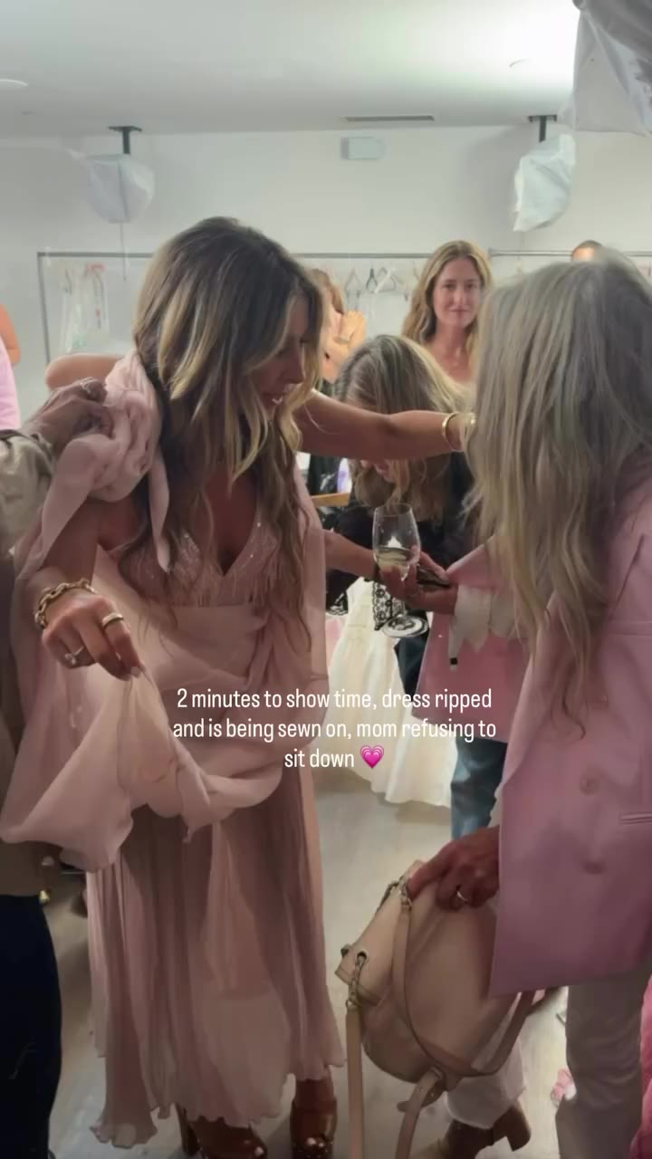 Almost show time, ripped dress, total chaos, but Mom's right there with me…