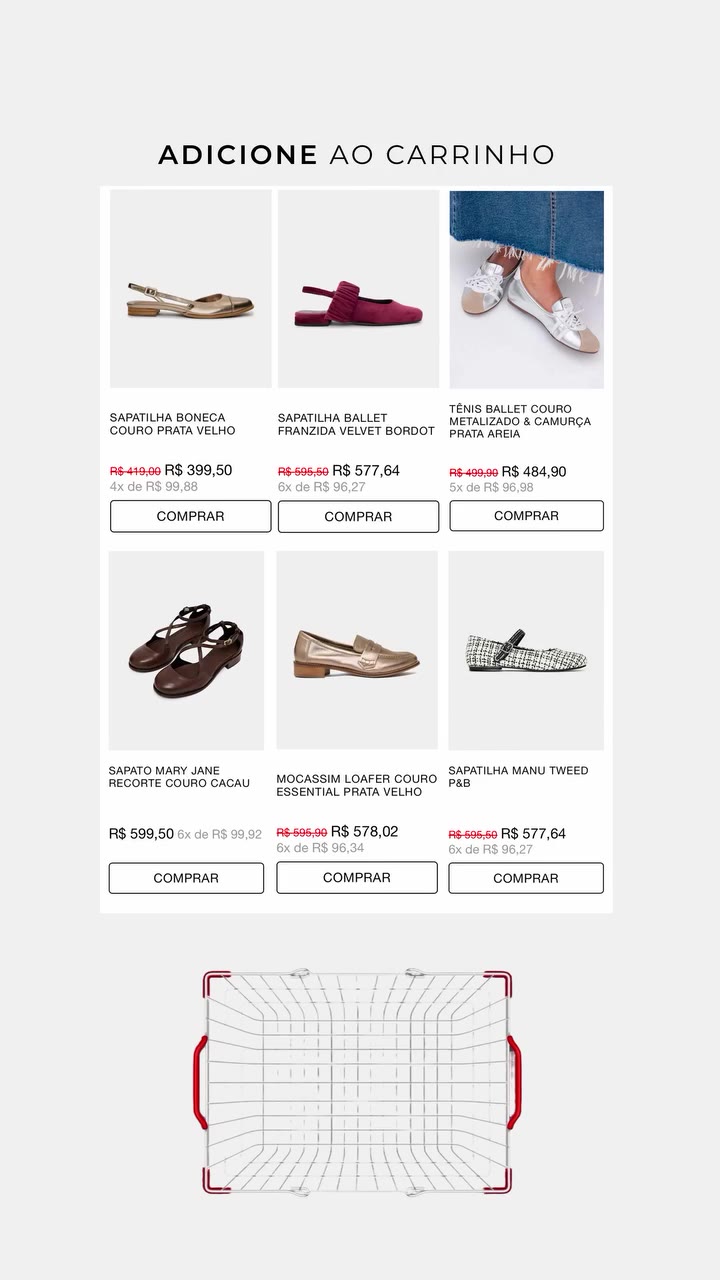 Uma seleção de sapatos para adicionar no carrinho sem pensar duas vezes. 👀…